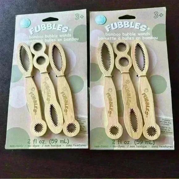BNWT LOT-2 PACKS OF 3=6 Wands! Eco Fubbles Bubble Wands + Bubble Solution - Picture 3 of 5